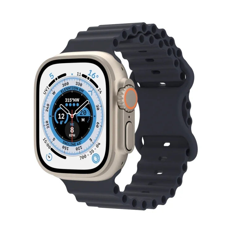 Pulseira de Relógio em Silicone Estilo Oceano, Para Apple Watch Ultra 49mm / Series 8&7 45mm / SE 2&6&SE&5&4 44mm / 3&2&1 42mm, Para Apple Watch Series 8&7 41mm / SE 2&6&SE&5&4 40mm / 3&2&1 38mm