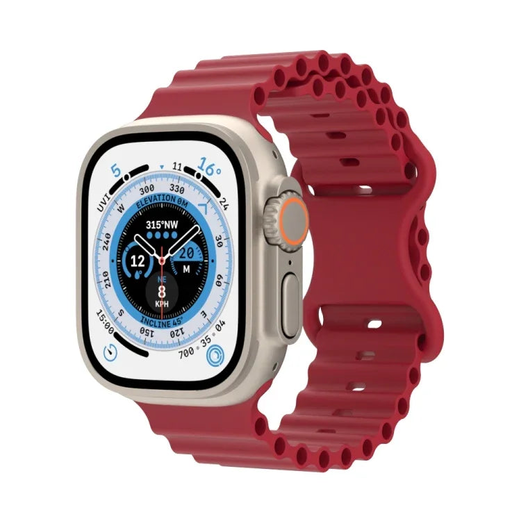 Pulseira de Relógio em Silicone Estilo Oceano, Para Apple Watch Ultra 49mm / Series 8&7 45mm / SE 2&6&SE&5&4 44mm / 3&2&1 42mm, Para Apple Watch Series 8&7 41mm / SE 2&6&SE&5&4 40mm / 3&2&1 38mm