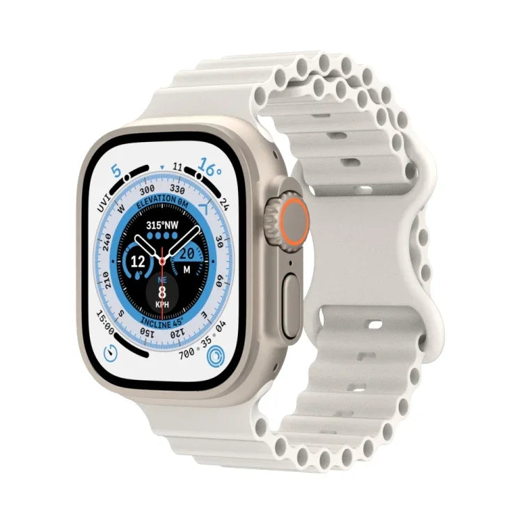Pulseira de Relógio em Silicone Estilo Oceano, Para Apple Watch Ultra 49mm / Series 8&7 45mm / SE 2&6&SE&5&4 44mm / 3&2&1 42mm, Para Apple Watch Series 8&7 41mm / SE 2&6&SE&5&4 40mm / 3&2&1 38mm