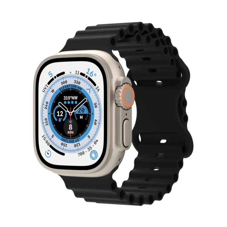 Pulseira de Relógio em Silicone Estilo Oceano, Para Apple Watch Ultra 49mm / Series 8&7 45mm / SE 2&6&SE&5&4 44mm / 3&2&1 42mm, Para Apple Watch Series 8&7 41mm / SE 2&6&SE&5&4 40mm / 3&2&1 38mm