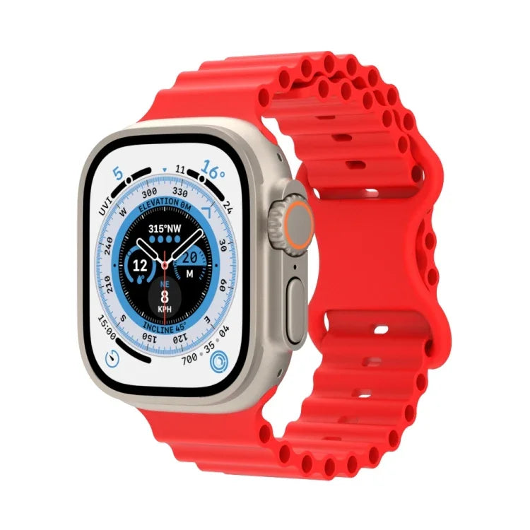 Pulseira de Relógio em Silicone Estilo Oceano, Para Apple Watch Ultra 49mm / Series 8&7 45mm / SE 2&6&SE&5&4 44mm / 3&2&1 42mm, Para Apple Watch Series 8&7 41mm / SE 2&6&SE&5&4 40mm / 3&2&1 38mm