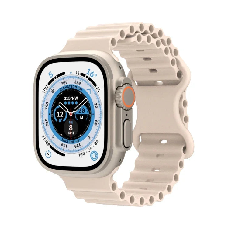Pulseira de Relógio em Silicone Estilo Oceano, Para Apple Watch Ultra 49mm / Series 8&7 45mm / SE 2&6&SE&5&4 44mm / 3&2&1 42mm, Para Apple Watch Series 8&7 41mm / SE 2&6&SE&5&4 40mm / 3&2&1 38mm