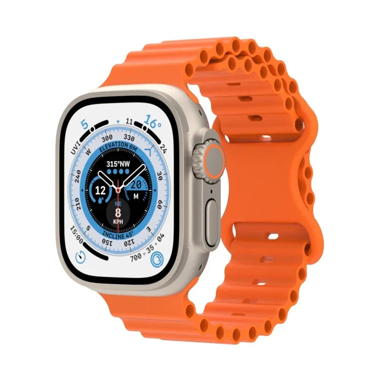 Pulseira de Relógio em Silicone Estilo Oceano, Para Apple Watch Ultra 49mm / Series 8&7 45mm / SE 2&6&SE&5&4 44mm / 3&2&1 42mm, Para Apple Watch Series 8&7 41mm / SE 2&6&SE&5&4 40mm / 3&2&1 38mm