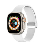 Pulseira de Relógio em Silicone com Fivela Dobrável, Para Apple Watch Ultra 49mm, Para Apple Watch Series 8&7 45mm / SE 2&6&SE&5&4 44mm / 3&2&1 42mm