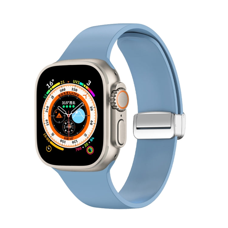 Pulseira de Relógio em Silicone com Fivela Dobrável, Para Apple Watch Ultra 49mm, Para Apple Watch Series 8&7 45mm / SE 2&6&SE&5&4 44mm / 3&2&1 42mm