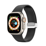 Pulseira de Relógio em Silicone com Fivela Dobrável, Para Apple Watch Ultra 49mm, Para Apple Watch Series 8&7 45mm / SE 2&6&SE&5&4 44mm / 3&2&1 42mm