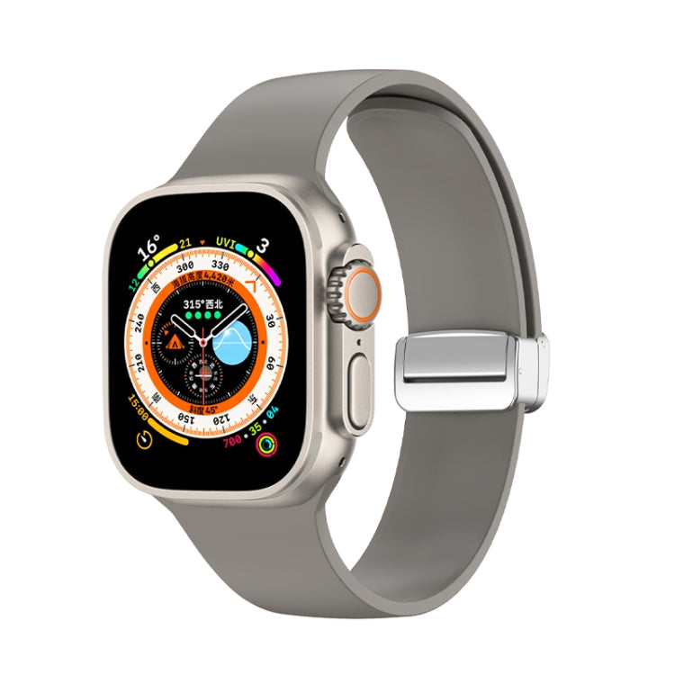 Pulseira de Relógio em Silicone com Fivela Dobrável, Para Apple Watch Ultra 49mm, Para Apple Watch Series 8&7 45mm / SE 2&6&SE&5&4 44mm / 3&2&1 42mm