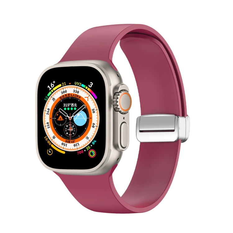 Pulseira de Relógio em Silicone com Fivela Dobrável, Para Apple Watch Ultra 49mm, Para Apple Watch Series 8&7 45mm / SE 2&6&SE&5&4 44mm / 3&2&1 42mm