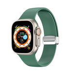 Pulseira de Relógio em Silicone com Fivela Dobrável, Para Apple Watch Ultra 49mm, Para Apple Watch Series 8&7 45mm / SE 2&6&SE&5&4 44mm / 3&2&1 42mm