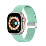 Pulseira de Relógio em Silicone com Fivela Dobrável, Para Apple Watch Ultra 49mm, Para Apple Watch Series 8&7 45mm / SE 2&6&SE&5&4 44mm / 3&2&1 42mm