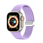 Pulseira de Relógio em Silicone com Fivela Dobrável, Para Apple Watch Ultra 49mm, Para Apple Watch Series 8&7 45mm / SE 2&6&SE&5&4 44mm / 3&2&1 42mm