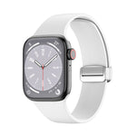 Pulseira de Relógio em Silicone com Fivela Dobrável, Para Apple Watch Ultra 49mm, Para Apple Watch Series 8&7 45mm / SE 2&6&SE&5&4 44mm / 3&2&1 42mm
