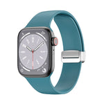 Pulseira de Relógio em Silicone com Fivela Dobrável, Para Apple Watch Ultra 49mm, Para Apple Watch Series 8&7 45mm / SE 2&6&SE&5&4 44mm / 3&2&1 42mm