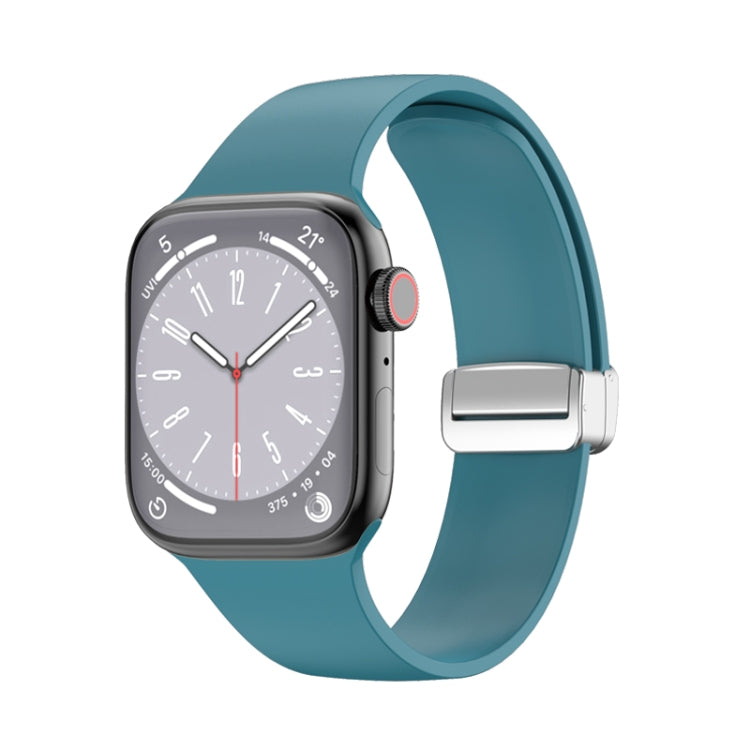 Pulseira de Relógio em Silicone com Fivela Dobrável, Para Apple Watch Ultra 49mm, Para Apple Watch Series 8&7 45mm / SE 2&6&SE&5&4 44mm / 3&2&1 42mm