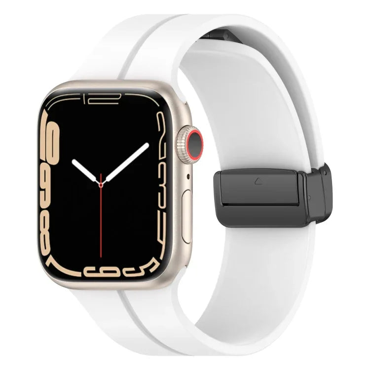 Solid Color Silicone Watch Band, For Apple Watch Ultra 49mm / Series 8&7 45mm / SE 2&6&SE&5&4 44mm, For Apple Watch Series 8&7 41mm / SE 2&6&SE&5&4 40mm / 3&2&1 38mm