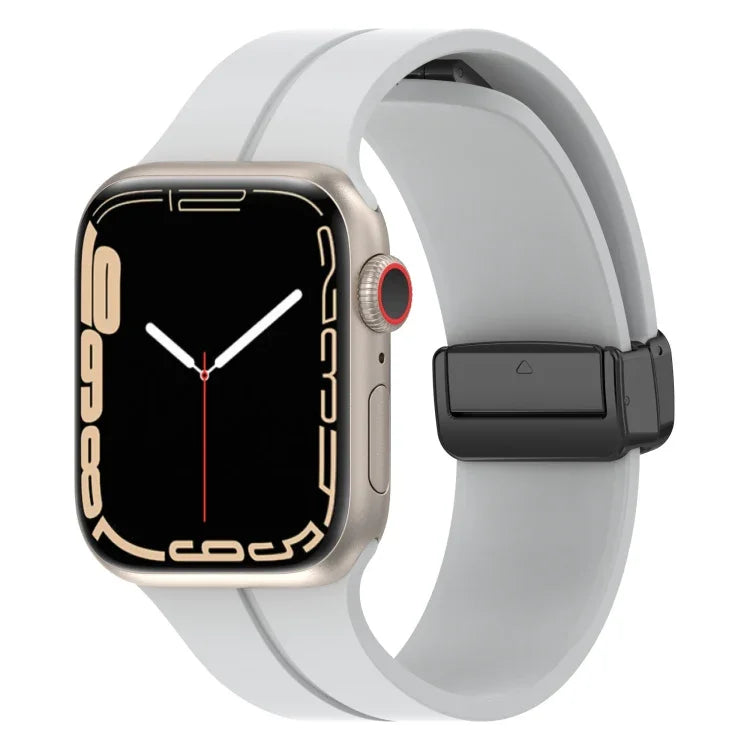 Solid Color Silicone Watch Band, For Apple Watch Ultra 49mm / Series 8&7 45mm / SE 2&6&SE&5&4 44mm, For Apple Watch Series 8&7 41mm / SE 2&6&SE&5&4 40mm / 3&2&1 38mm
