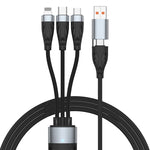 ADC-008 Cabo de Dados de Carga Rápida Totalmente Compatível USB/Tipo-C para Tipo-C + 8 Pinos + Micro USB Dois para Três 100W, 1,2m, 2m