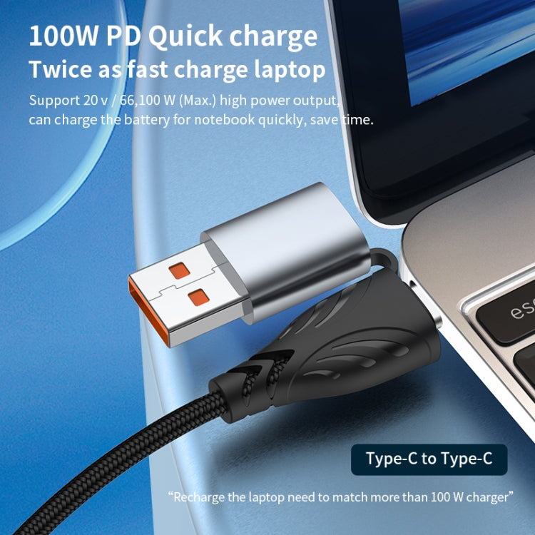 ADC-008 Cabo de Dados de Carga Rápida Totalmente Compatível USB/Tipo-C para Tipo-C + 8 Pinos + Micro USB Dois para Três 100W, 1,2m, 2m