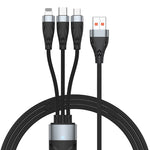 ADC-008 Cabo de Dados de Carregamento Rápido USB para USB-C/Type-C + 8 Pinos + Micro USB 3 em 1 Totalmente Compatível, 1,2m, 2m