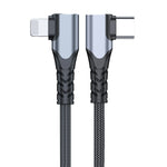 ADC-009 Cabo de Dados com Duplo Cotovelo USB-C/Type-C para 8 Pinos 20W, 0,4m, 1m, 2m