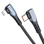 ADC-009 Cabo de Dados com Duplo Cotovelo USB-C/Type-C para 8 Pinos 20W, 0,4m, 1m, 2m