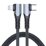 ADC-009 Cabo de Dados com Duplo Cotovelo USB-C/Type-C para 8 Pinos 20W, 0,4m, 1m, 2m