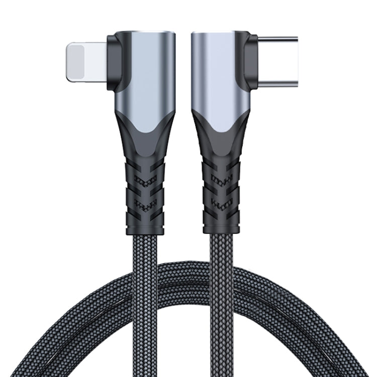 ADC-009 Cabo de Dados com Duplo Cotovelo USB-C/Type-C para 8 Pinos 20W, 0,4m, 1m, 2m