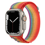 Pulseira de Relógio em Nylon com Fivela Prateada, Para Apple Watch Ultra 49mm / Série 8&7 45mm / SE 2&6&SE&5&4 44mm, Para Apple Watch Série 8&7 41mm / SE 2&6&SE&5&4 40mm / 3&2&1 38mm