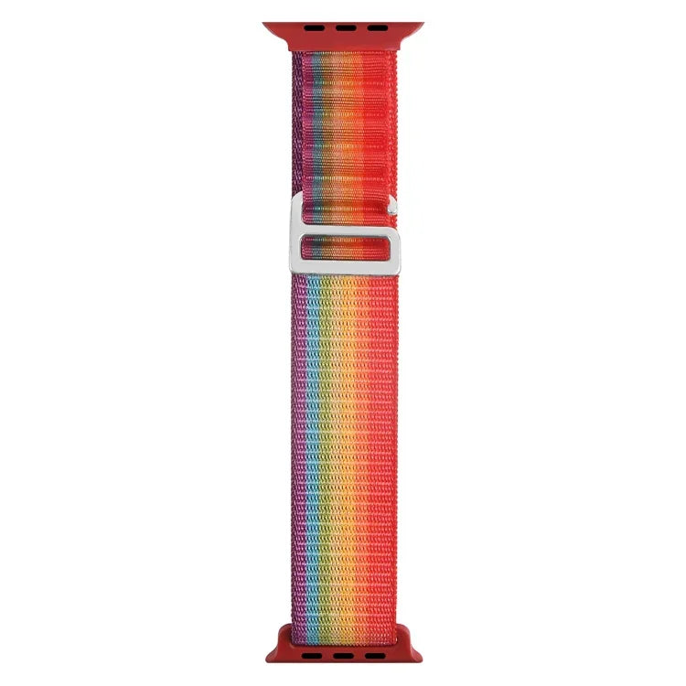 Pulseira de Relógio em Nylon com Fivela Prateada, Para Apple Watch Ultra 49mm / Série 8&7 45mm / SE 2&6&SE&5&4 44mm, Para Apple Watch Série 8&7 41mm / SE 2&6&SE&5&4 40mm / 3&2&1 38mm
