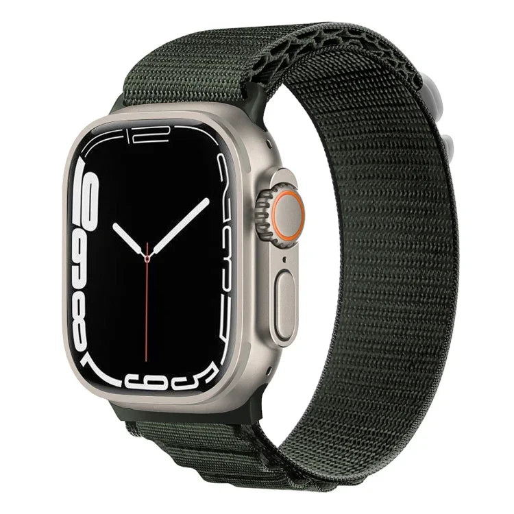 Pulseira de Relógio em Nylon com Fivela Prateada, Para Apple Watch Ultra 49mm / Série 8&7 45mm / SE 2&6&SE&5&4 44mm, Para Apple Watch Série 8&7 41mm / SE 2&6&SE&5&4 40mm / 3&2&1 38mm