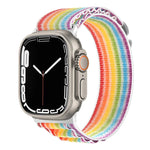 Pulseira de Relógio em Nylon com Fivela Prateada, Para Apple Watch Ultra 49mm / Série 8&7 45mm / SE 2&6&SE&5&4 44mm, Para Apple Watch Série 8&7 41mm / SE 2&6&SE&5&4 40mm / 3&2&1 38mm