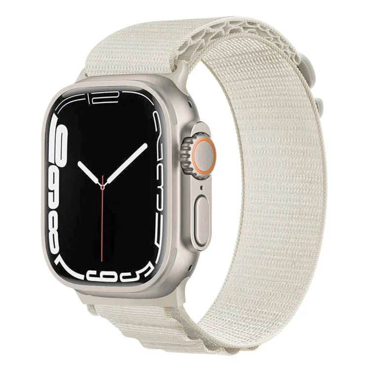 Pulseira de Relógio em Nylon com Fivela Prateada, Para Apple Watch Ultra 49mm / Série 8&7 45mm / SE 2&6&SE&5&4 44mm, Para Apple Watch Série 8&7 41mm / SE 2&6&SE&5&4 40mm / 3&2&1 38mm