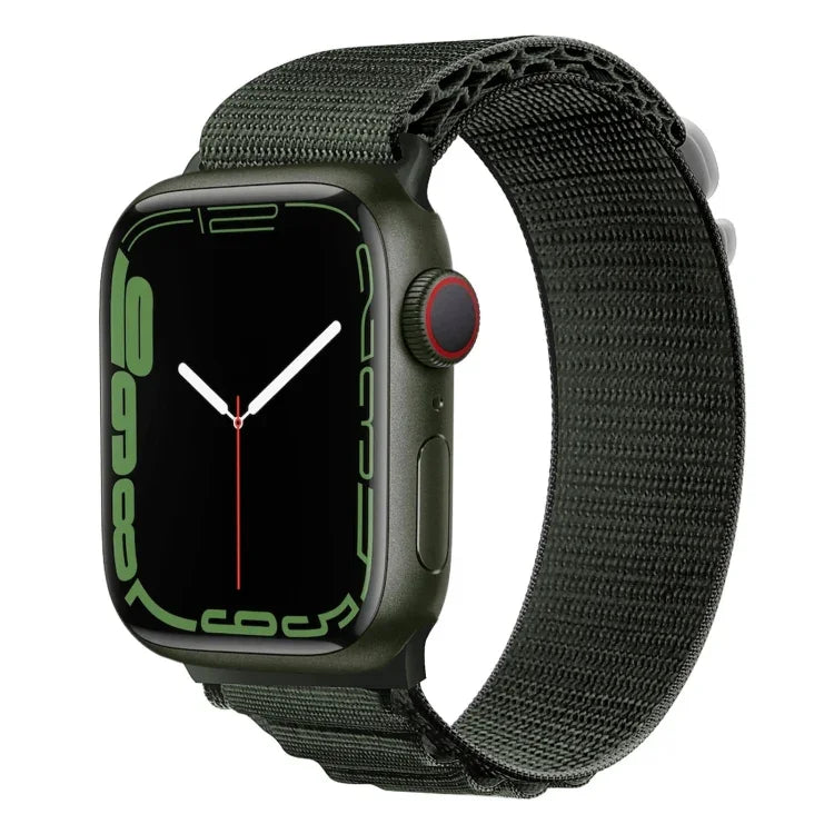 Pulseira de Relógio em Nylon com Fivela Prateada, Para Apple Watch Ultra 49mm / Série 8&7 45mm / SE 2&6&SE&5&4 44mm, Para Apple Watch Série 8&7 41mm / SE 2&6&SE&5&4 40mm / 3&2&1 38mm