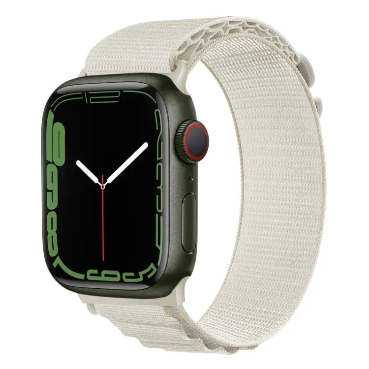 Pulseira de Relógio em Nylon com Fivela Prateada, Para Apple Watch Ultra 49mm / Série 8&7 45mm / SE 2&6&SE&5&4 44mm, Para Apple Watch Série 8&7 41mm / SE 2&6&SE&5&4 40mm / 3&2&1 38mm