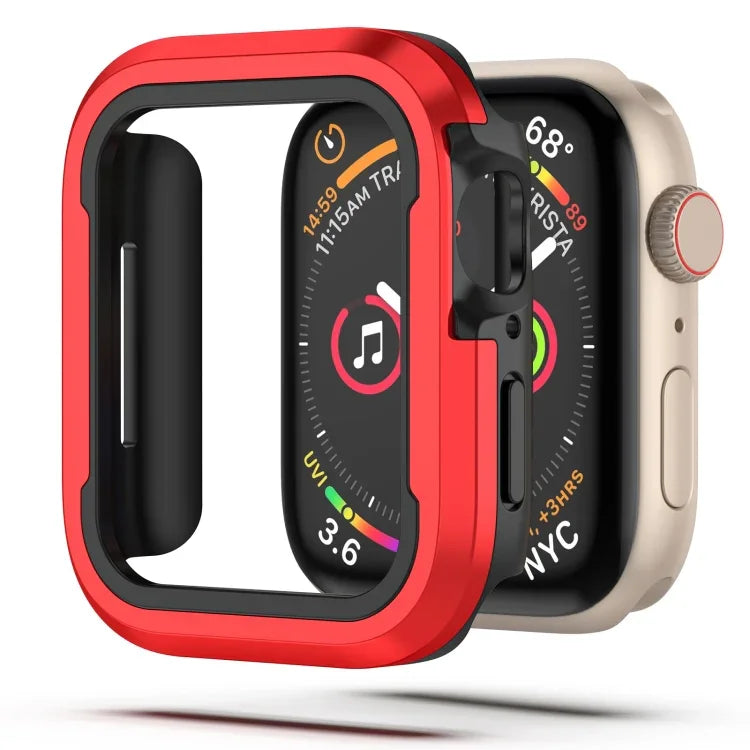 Capa Protetora 2 em 1 em Liga de Alumínio + TPU, Para Apple Watch Ultra 3 / 2 / 1 49mm, Para Apple Watch Série 9 / 8 / 7 45mm, Para Apple Watch Série 6 / 5 / 4 / SE 44mm, Para Apple Watch Série 9 / 8 / 7 41mm, Para Apple Watch Série 6 / 5 / 4 / SE 40mm