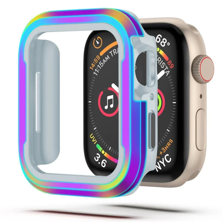 Capa Protetora 2 em 1 em Liga de Alumínio + TPU, Para Apple Watch Ultra 3 / 2 / 1 49mm, Para Apple Watch Série 9 / 8 / 7 45mm, Para Apple Watch Série 6 / 5 / 4 / SE 44mm, Para Apple Watch Série 9 / 8 / 7 41mm, Para Apple Watch Série 6 / 5 / 4 / SE 40mm