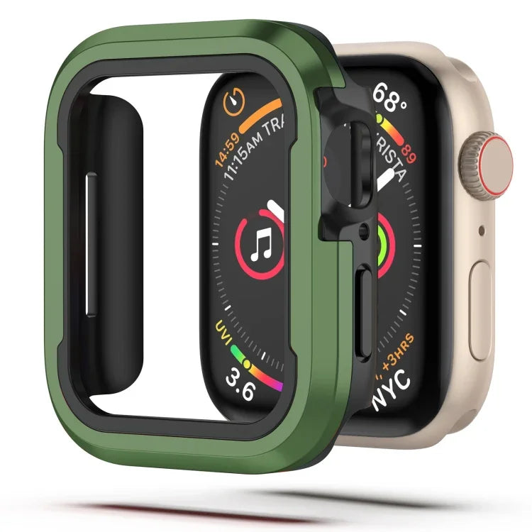 Capa Protetora 2 em 1 em Liga de Alumínio + TPU, Para Apple Watch Ultra 3 / 2 / 1 49mm, Para Apple Watch Série 9 / 8 / 7 45mm, Para Apple Watch Série 6 / 5 / 4 / SE 44mm, Para Apple Watch Série 9 / 8 / 7 41mm, Para Apple Watch Série 6 / 5 / 4 / SE 40mm