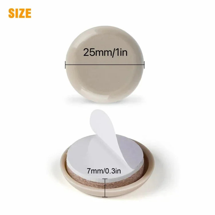Tapete Antiderrapante Redondo de 25mm para Pés de Mesa e Cadeiras 32 em 1, 25mm