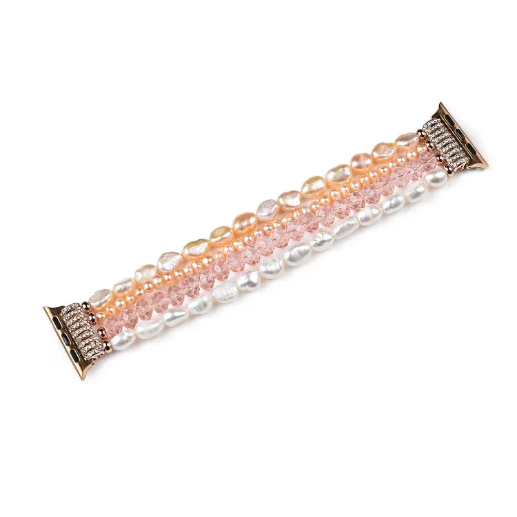 Correia de Relógio com Cristais de Pérola, Para Apple Watch 5 & 4 40mm / 3 & 2 & 1 38mm, Para Apple Watch 5 & 4 44mm / 3 & 2 & 1 42mm