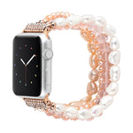 Correia de Relógio com Cristais de Pérola, Para Apple Watch 5 & 4 40mm / 3 & 2 & 1 38mm, Para Apple Watch 5 & 4 44mm / 3 & 2 & 1 42mm