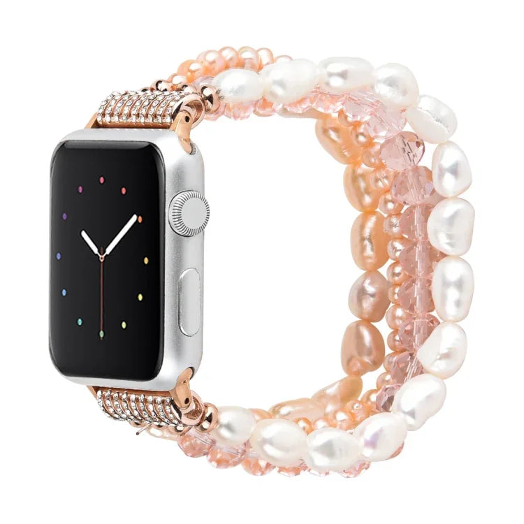 Correia de Relógio com Cristais de Pérola, Para Apple Watch 5 & 4 40mm / 3 & 2 & 1 38mm, Para Apple Watch 5 & 4 44mm / 3 & 2 & 1 42mm