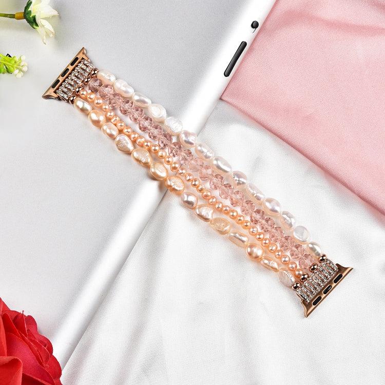 Correia de Relógio com Cristais de Pérola, Para Apple Watch 5 & 4 40mm / 3 & 2 & 1 38mm, Para Apple Watch 5 & 4 44mm / 3 & 2 & 1 42mm