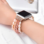 Correia de Relógio com Cristais de Pérola, Para Apple Watch 5 & 4 40mm / 3 & 2 & 1 38mm, Para Apple Watch 5 & 4 44mm / 3 & 2 & 1 42mm