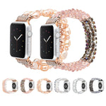 Correia de Relógio com Cristais de Pérola, Para Apple Watch 5 & 4 40mm / 3 & 2 & 1 38mm, Para Apple Watch 5 & 4 44mm / 3 & 2 & 1 42mm
