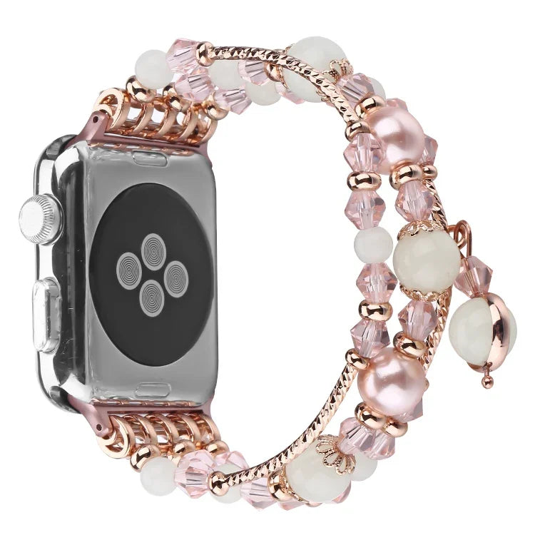 Correia de Relógio em Ágata Luminosa, Para Apple Watch 5 & 4 40mm / 3 & 2 & 1 38mm, Para Apple Watch Ultra 49mm / Series 8&7 45mm / SE 2&6&SE&5&4 44mm / 3&2&1 42mm