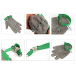 Luvas de Proteção Laboral em Aço Inoxidável 304 com 5 Dedos e Anel de Aço Anticorte, XXS, XS, S, M, L