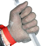 Luvas de Proteção Laboral em Aço Inoxidável 304 com 5 Dedos e Anel de Aço Anticorte, XXS, XS, S, M, L