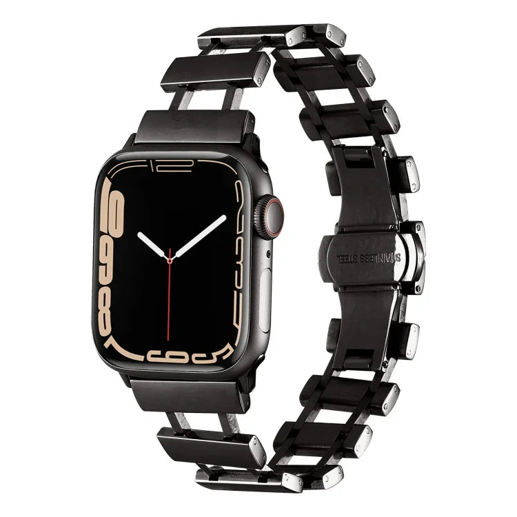 Correia de Relógio em Aço Inoxidável Oca, Para Apple Watch Ultra 49mm / Series 8&7 45mm, Para Apple Watch Series 8&7 41mm / SE 2&6&SE&5&4 40mm