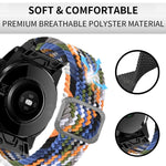 Adjustable Nylon Braided Elasticity Watch Band, For Garmin Fenix 7X