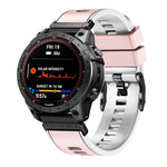 22mm Plain Weave Two-Color Quick Release Silicone Watch Band, For Garmin Fenix 7
